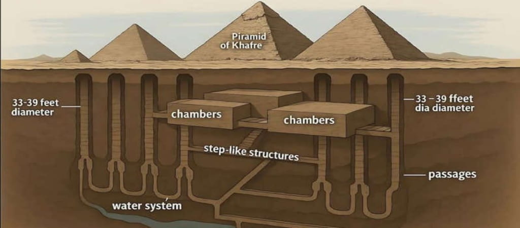 Look on Pyramids up from the surface and rooms under it