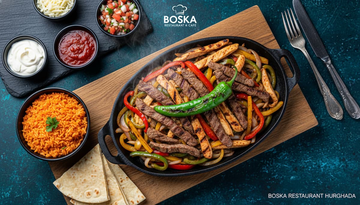 grilled meat, rice and sauces on the table