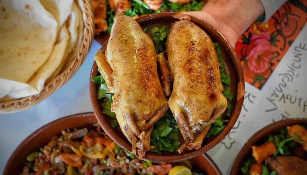 two pigeons stuffed with rice, a specialty of Egypt
