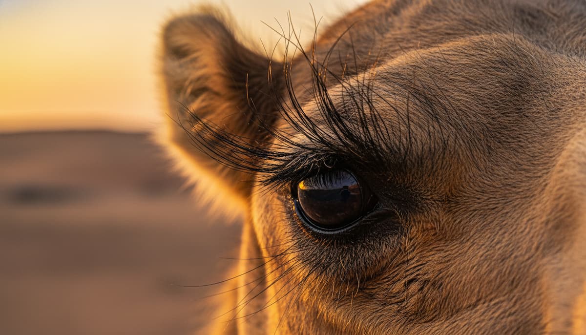 camel eye with long lashes